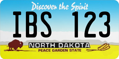 ND license plate IBS123