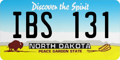 ND license plate IBS131