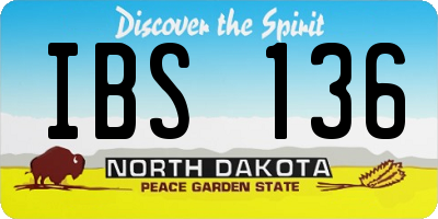 ND license plate IBS136