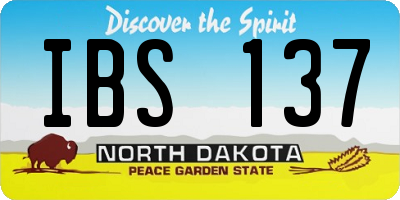 ND license plate IBS137