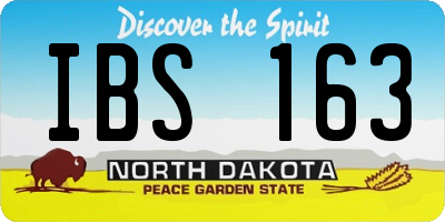 ND license plate IBS163