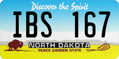 ND license plate IBS167