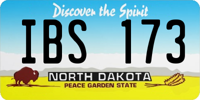 ND license plate IBS173
