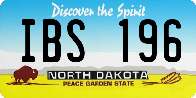 ND license plate IBS196