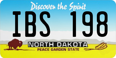 ND license plate IBS198