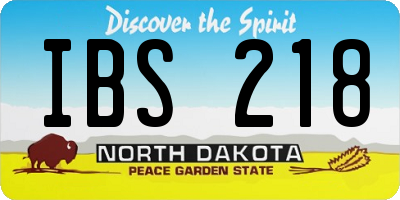 ND license plate IBS218