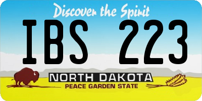 ND license plate IBS223