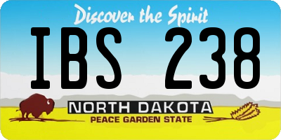 ND license plate IBS238