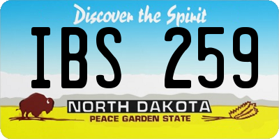 ND license plate IBS259