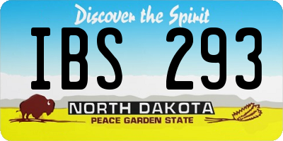 ND license plate IBS293