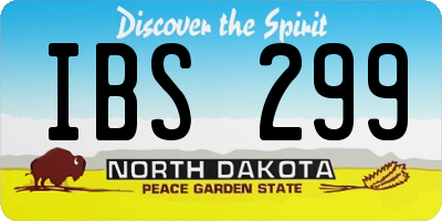ND license plate IBS299