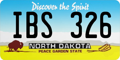 ND license plate IBS326