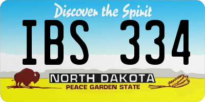 ND license plate IBS334