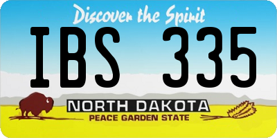 ND license plate IBS335