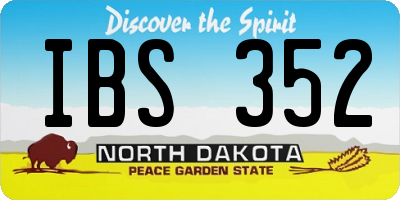 ND license plate IBS352