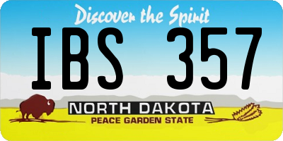 ND license plate IBS357