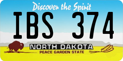 ND license plate IBS374