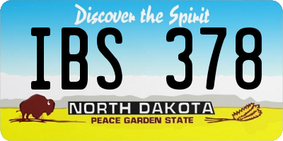 ND license plate IBS378
