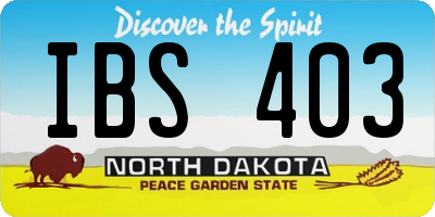 ND license plate IBS403
