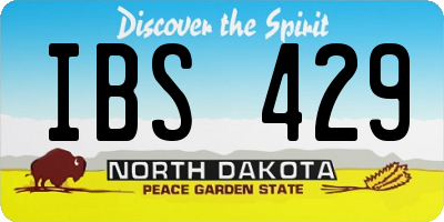 ND license plate IBS429