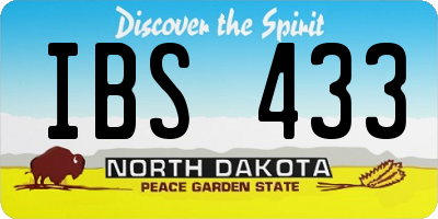 ND license plate IBS433