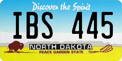 ND license plate IBS445