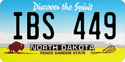 ND license plate IBS449