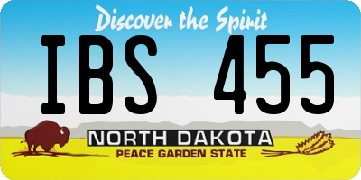 ND license plate IBS455