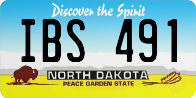ND license plate IBS491