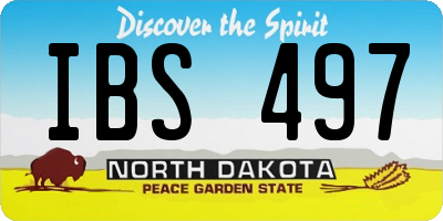 ND license plate IBS497
