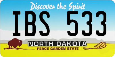 ND license plate IBS533
