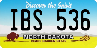 ND license plate IBS536