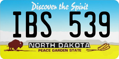 ND license plate IBS539