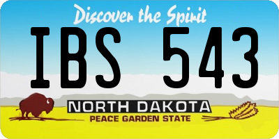 ND license plate IBS543