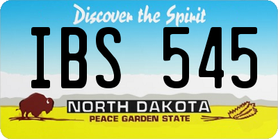 ND license plate IBS545