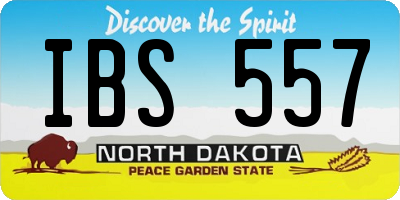ND license plate IBS557