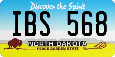 ND license plate IBS568