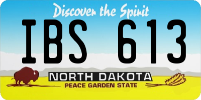 ND license plate IBS613