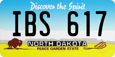 ND license plate IBS617