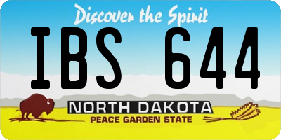 ND license plate IBS644