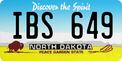 ND license plate IBS649