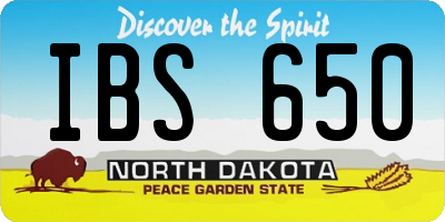 ND license plate IBS650