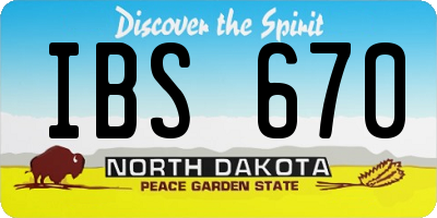 ND license plate IBS670