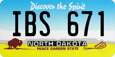 ND license plate IBS671