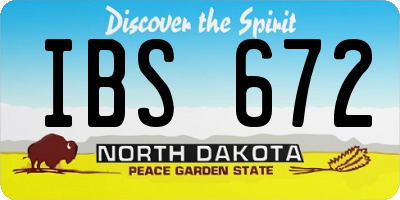 ND license plate IBS672