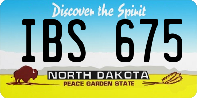 ND license plate IBS675