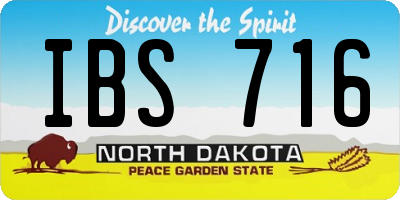 ND license plate IBS716