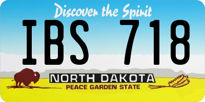 ND license plate IBS718