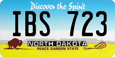 ND license plate IBS723