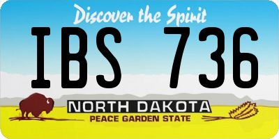 ND license plate IBS736